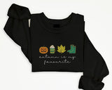 Autumn is My Favourite Sweatshirt, Embroidered Halloween Pumpkin Sweater, Vintage Autumn Leaves Jumper, Cute Halloween Clothing for Adults