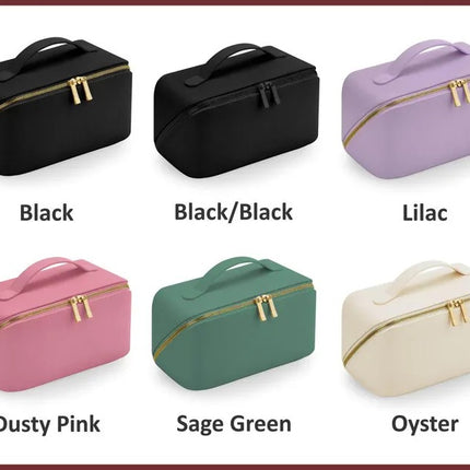 Personalised Leather Jewellery Box, Custom Engraved Travel Jewelry Box for Womens, Bridesmaid Cosmetic Carry Travel Bag, Bridal Party Gifts