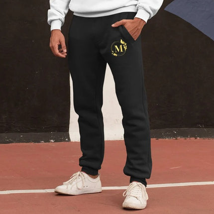 Personalised Text Monogrammed Unisex Joggers, Custom Team Logo Printed Matching Trousers, Comfort Colors Couple Sweatpants, Gift for Partner