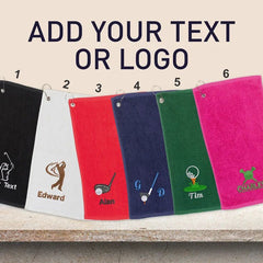 Personalised Embroidered Golf Towels, Custom Golf Monogram Sports Towel, Minimalist Towels Gift for Golf Lover, Birthday Golf Gifts for Dad