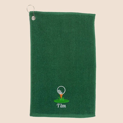 Personalised Embroidered Golf Towels, Custom Golf Monogram Sports Towel, Minimalist Towels Gift for Golf Lover, Birthday Golf Gifts for Dad