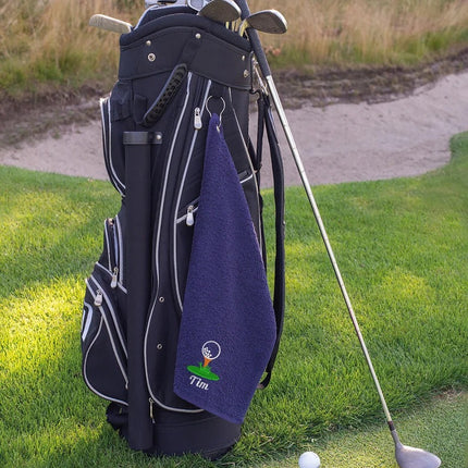Personalised Embroidered Golf Towels, Custom Golf Monogram Sports Towel, Minimalist Towels Gift for Golf Lover, Birthday Golf Gifts for Dad