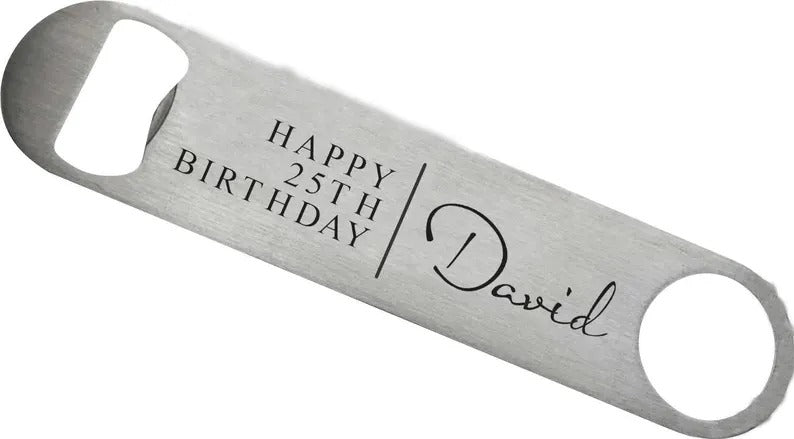 Personalised Birthday Date Bottle Opener, Custom Name Bottle Opener, Wedding Favor Bar Blade Bottle Opener, Birthday Gift, Wedding Essential