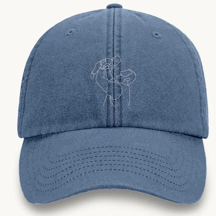 Personalised Sketch from Photo Dad Hats, Embroidered Family Matching Caps, Unisex Comfy Colors Caps, Portrait Dad Hats, Father's Day Gifts