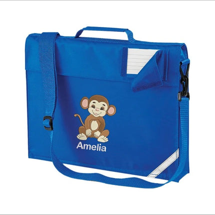 Personalised Book Bags, Embroidered Safari Animals Bags, School Bags for Boys and Girls, Custom Text School Shoulder Bags, Children's Gifts