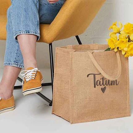 Personalised Bridesmaid Tote Bags, Custom Embroidered Name Totes, Minimalist Canvas Cotton Bags, Gifts for Bride, Hen Party Matching Boxes