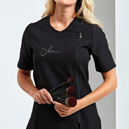 Personalized Beauty Tunics, Custom Text/Logo Printed Half-Sleeve Tunics for Barbers, Hairdressers and Artists, Great Gifts for Beauticians