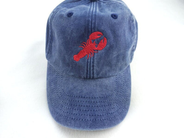 Embroidered Lobster Hat, Vintage Style Comfort Colors Lobster Sun Hat, Trucker Hat