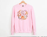 Autumn Leaves & Pumpkins Please Sweater, Aesthetic Fall Pumpkins Printed Sweatshirt, Autumn Thanksgiving Jumper, Best Fall Season Clothing