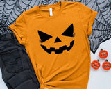 Funny Pumpkin Face Shirt, Halloween Jack o Lantern Printed Shirt, Vintage Fall Matching Adults Tops, Spooky Season, Halloween Party Outfits