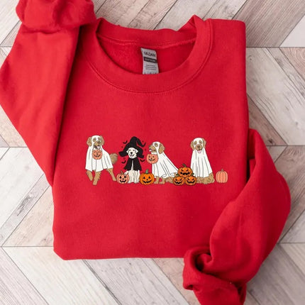 Golden Retriever Halloween Sweatshirt, Halloween Ghost Dogs Jumper, Gift for Halloween