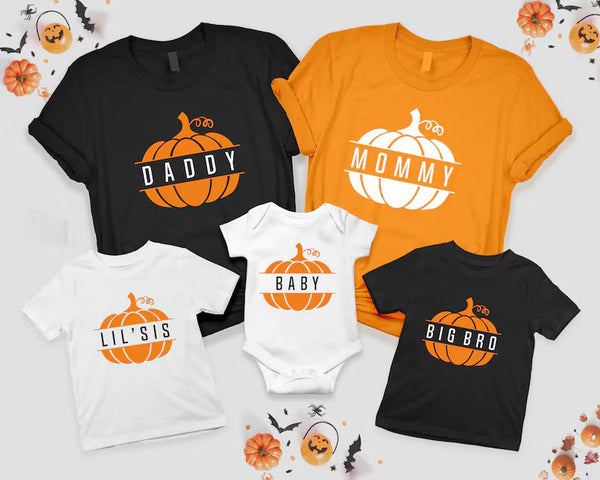 Custom Halloween Pumpkin T-Shirt, Personalised Name Halloween Printed Shirt, Vintage Fall Pumpkins Easy Fit Tees, Halloween Party Outfits