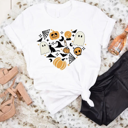 Vintage Halloween Printed T-Shirt, Halloween All Things Shirt, Cute Fall Pumpkin Shirt, Funny Halloween Ghost Tees, Halloween Party Clothing