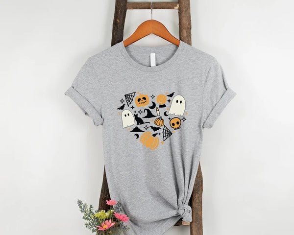 Vintage Halloween Printed T-Shirt, Halloween All Things Shirt, Cute Fall Pumpkin Shirt, Funny Halloween Ghost Tees, Halloween Party Clothing