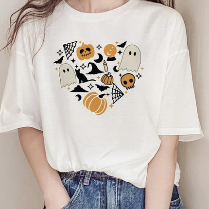 Vintage Halloween Printed T-Shirt, Halloween All Things Shirt, Cute Fall Pumpkin Shirt, Funny Halloween Ghost Tees, Halloween Party Clothing