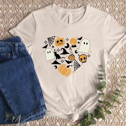 Vintage Halloween Printed T-Shirt, Halloween All Things Shirt, Cute Fall Pumpkin Shirt, Funny Halloween Ghost Tees, Halloween Party Clothing
