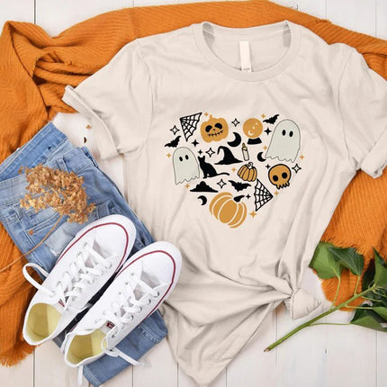 Vintage Halloween Printed T-Shirt, Halloween All Things Shirt, Cute Fall Pumpkin Shirt, Funny Halloween Ghost Tees, Halloween Party Clothing