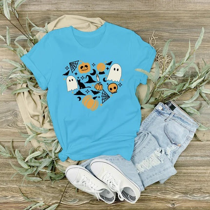 Vintage Halloween Printed T-Shirt, Halloween All Things Shirt, Cute Fall Pumpkin Shirt, Funny Halloween Ghost Tees, Halloween Party Clothing