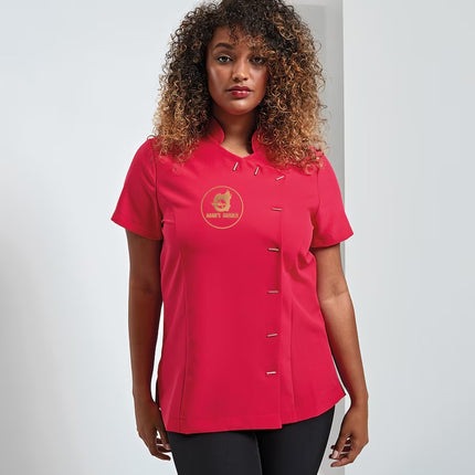 Custom Embroidered Beauty Tunic, personalised Logo with Text Tunics, Salon Uniform