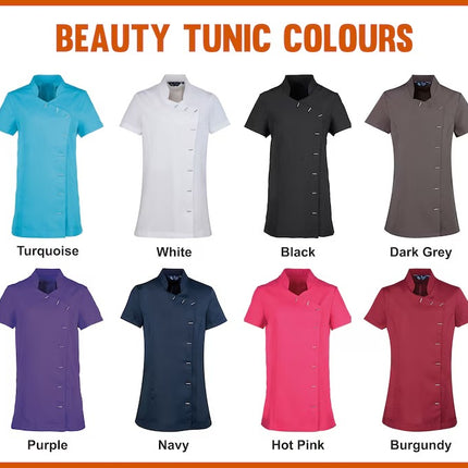 Custom Embroidered Beauty Tunic, personalised Logo with Text Tunics, Salon Uniform