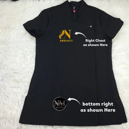 Custom Barbers Salon Tunic, Personalised Logo with Text Printed Tunics