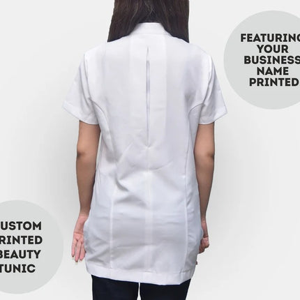 Custom Barbers Salon Tunic, Personalised Logo with Text Printed Tunics