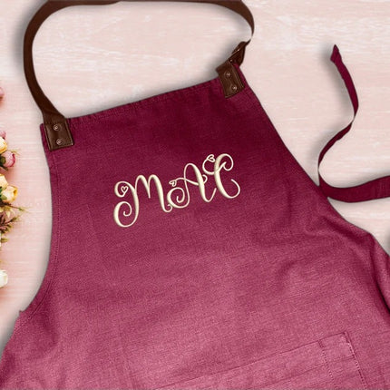 Custom Embroidered Text/logo Apron, Personalised Comfy Colors Kitchen Baking Apron, Cooking Apron with Pockets, Easy Fit Unisex Apron Gifts