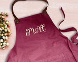 Custom Embroidered Text/logo Apron, Personalised Comfy Colors Kitchen Baking Apron, Cooking Apron with Pockets, Easy Fit Unisex Apron Gifts