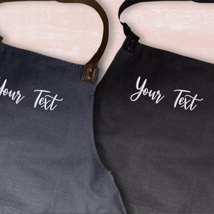 Custom Embroidered Text/logo Apron, Personalised Comfy Colors Kitchen Baking Apron, Cooking Apron with Pockets, Easy Fit Unisex Apron Gifts