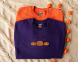 Pumpkins Embroidery Crewneck Sweatshirt, Halloween Jumper, Thanksgiving Pumpkins Unisex Comfy Sweater, Spooky Season Jumper, Halloween Gifts