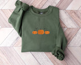 Pumpkins Embroidery Crewneck Sweatshirt, Halloween Jumper, Thanksgiving Pumpkins Unisex Comfy Sweater, Spooky Season Jumper, Halloween Gifts