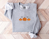 Pumpkins Embroidery Crewneck Sweatshirt, Halloween Jumper, Thanksgiving Pumpkins Unisex Comfy Sweater, Spooky Season Jumper, Halloween Gifts