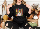 Halloween Ghost Bookish Jumper, Halloween Ghost Reading Books Printed Sweatshirt, Halloween Fall Sweater for Librarian, Gift for Book Lovers