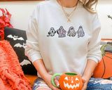 Embroidered Floral Ghost Halloween Sweater, Ghosts Spooky Season Sweatshirts, Fall Jumper, Halloween Jumper, Family Matching Halloween Gifts