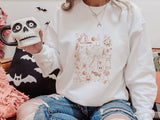 Halloween Doodles Sweatshirts, Halloween Ghost Pumpkins Printed Crewneck Jumper, Autumn Fall Unisex Easy Fit Sweaters, Halloween Party Gifts