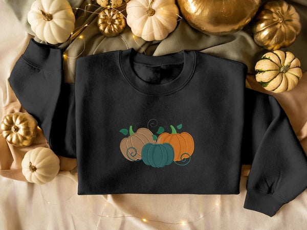 Pumpkin Sweatshirt, Embroidered Thanksgiving Pumpkin Jumper, Halloween Gifts, Spooky Season Sweaters, Halloween Party Family Matching Outfit