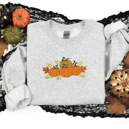 Spooky Season Pumpkins Jumper, Embroidered Halloween Sweatshirt, Spooky Season Halloween Unisex Jumper, Autumn Top, Halloween Party Gifts