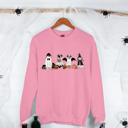 Halloween Cats Embroidered Sweatshirt, Cute Autumn Sweater, Skeleton Halloween Jumper, Cat Lover Pumpkin Unisex Sweatshirt Free Delivery UK