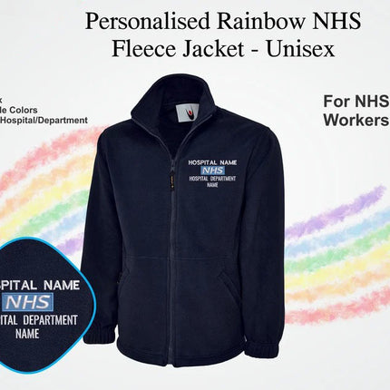 NHS Fleece Custom Embroidered Jacket, Personalised Name/Hospital Department Jacket, Hospital Staff Uniform, Healthcare Staff Special Offer