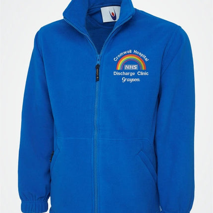 Personalised NHS Rainbow Fleece Jacket, Embroidered Hospital Department Name Jacket, Healthcare Staff NHS Zip up Uniform