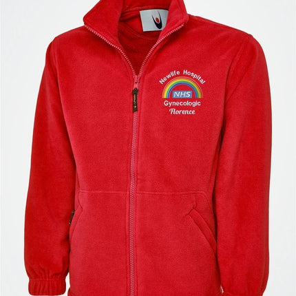 Personalised NHS Rainbow Fleece Jacket, Embroidered Hospital Department Name Jacket, Healthcare Staff NHS Zip up Uniform