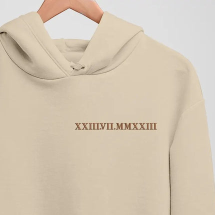 Personalised Roman Numeral Date Hoodie, Embroidered Couples Matching Hoodies, Custom Anniversary His & Hers Jumpers, Soulmate Wedding Gifts.