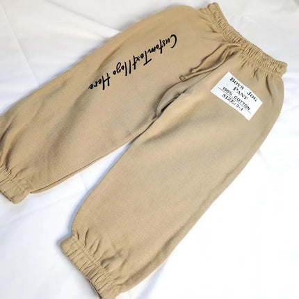 Personalised Text and Logo Printed Joggers, Custom Kids School & Sports Jogs Pants