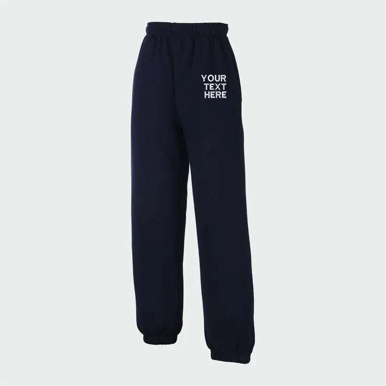 Custom Embroidered Name/Text Joggers, Kids Name Lounge Wear Joggers Pants, Personalised Children Jogs Sweatpants, Your Text Sports Jog Pants