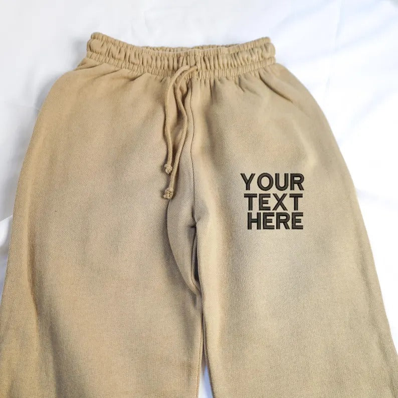 Custom Embroidered Name/Text Joggers, Kids Name Lounge Wear Joggers Pants, Personalised Children Jogs Sweatpants, Your Text Sports Jog Pants