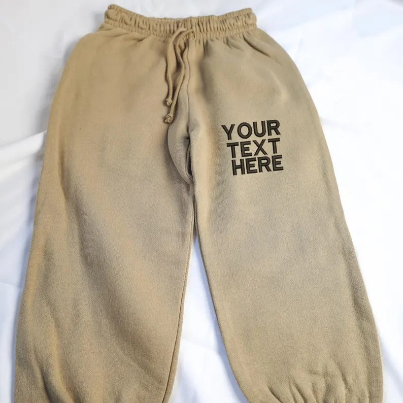 Custom Embroidered Name/Text Joggers, Kids Name Lounge Wear Joggers Pants, Personalised Children Jogs Sweatpants, Your Text Sports Jog Pants