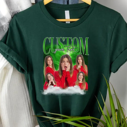 Custom Bootleg Rap Tee, Personalised your own bootleg T-Shirt, Custom photo shirt, Girlfriend Top, 90s Bootleg Vintage Custom Collage Design