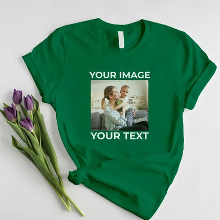 Custom Family Photo Printed T-Shirt, Personalised Text/Photo Matching Shirts, Add Your Designs Here Adults Tops, Customised Logo Print Shirt