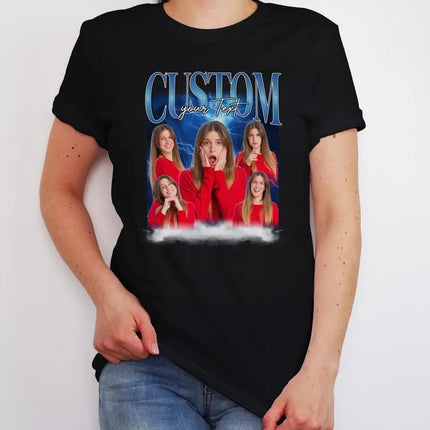 Custom Bootleg Rap Tee, Custom photo shirt, Personalised your own bootleg T-Shirt, Girlfriend Top, 90s Bootleg Vintage Custom Collage Design