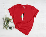 Palestine Flag Printed Shirt, Palestine Arabic Calligraphy Shirt, Muslims Solidarity Crewneck Tees, Comfy Palestinians Tops